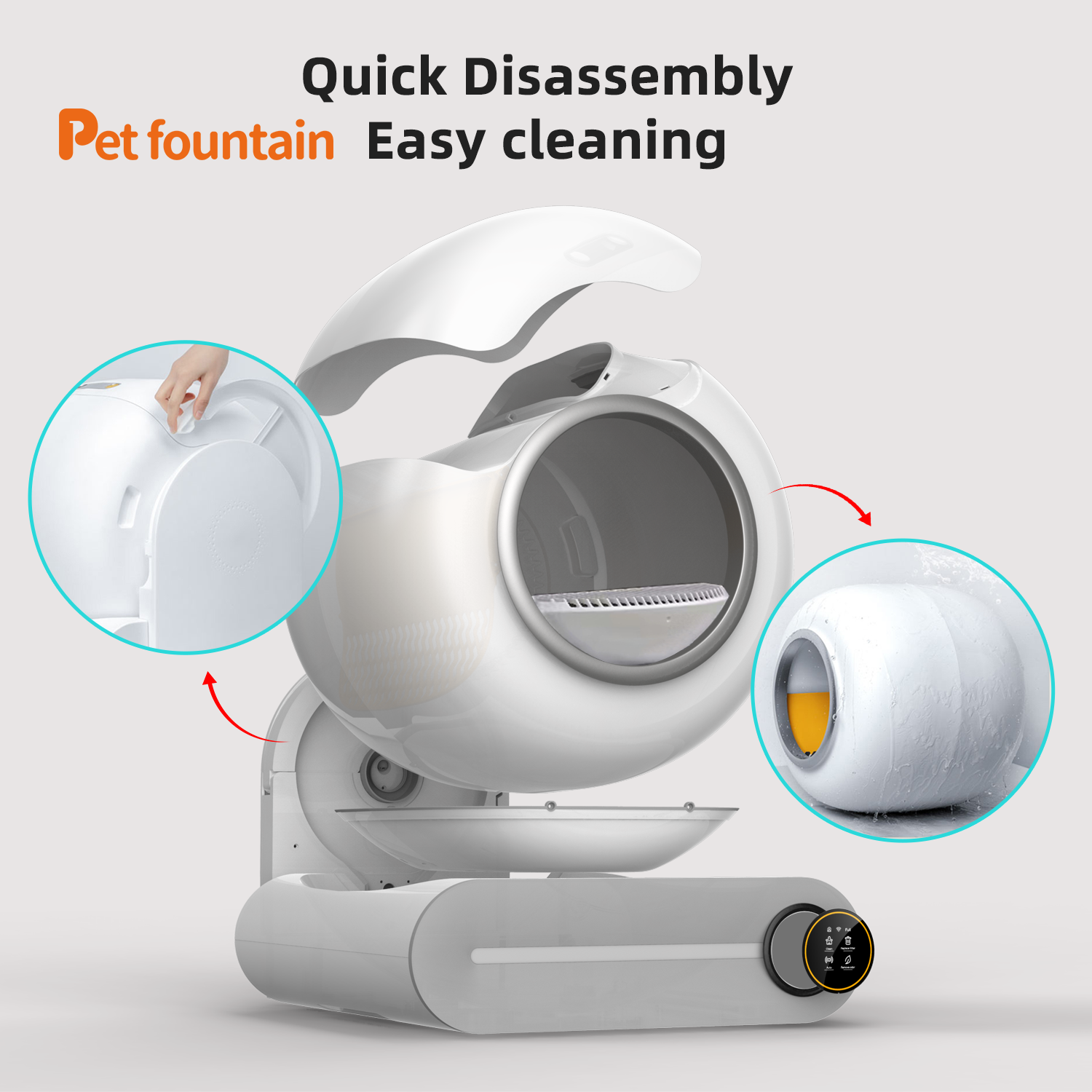 65L barrel bin 9l waste bin cat litter box and accessory closed large automatic cat litter box