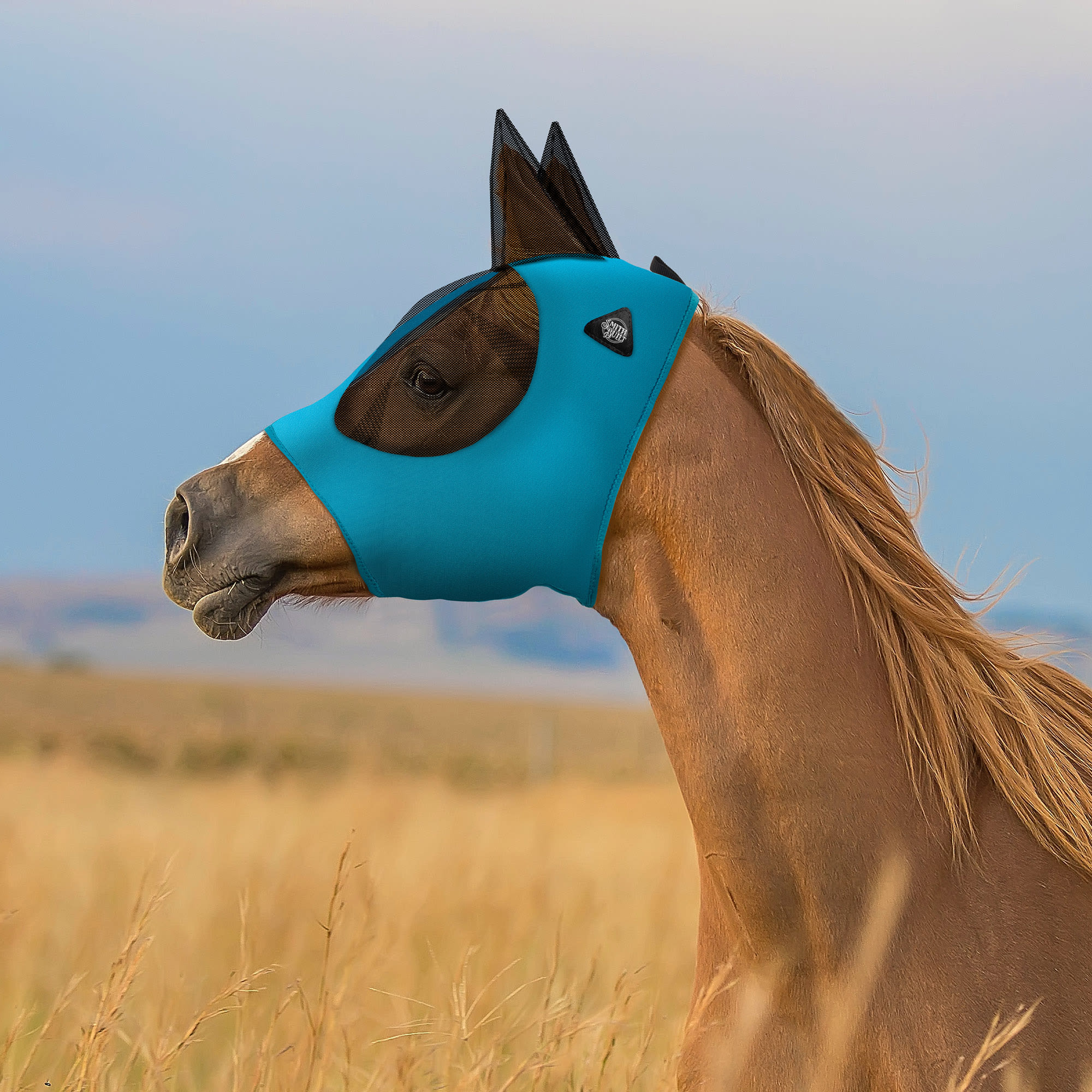 SmithBuilt Teal Mesh Fly Mask for Horses, Horse