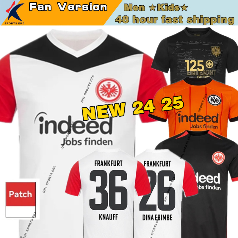 Nouveau 2024 2025 Eintracht Francfurt Soccer Jerseys 24 25 Marmoush Ekitike Knauff Larsson Dina Ebimbe Brown Men Taille S-2xl Football Shirt