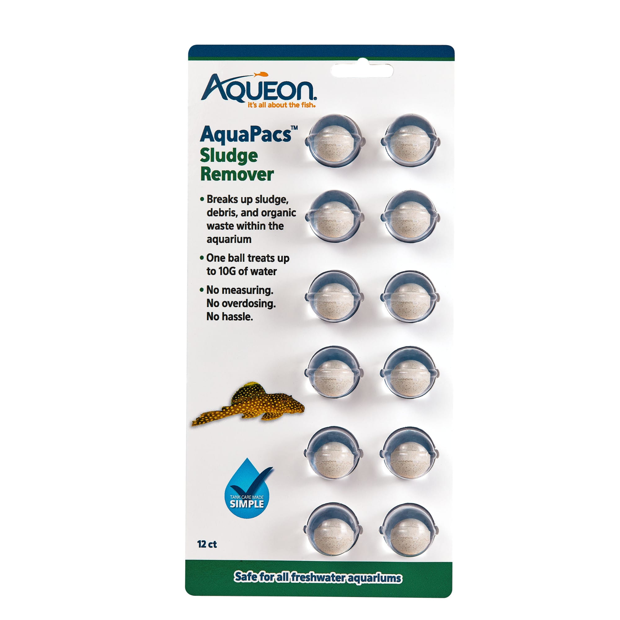 Aqueon AquaPacs Sludge Remover, 10 Gallon, Pack of 12
