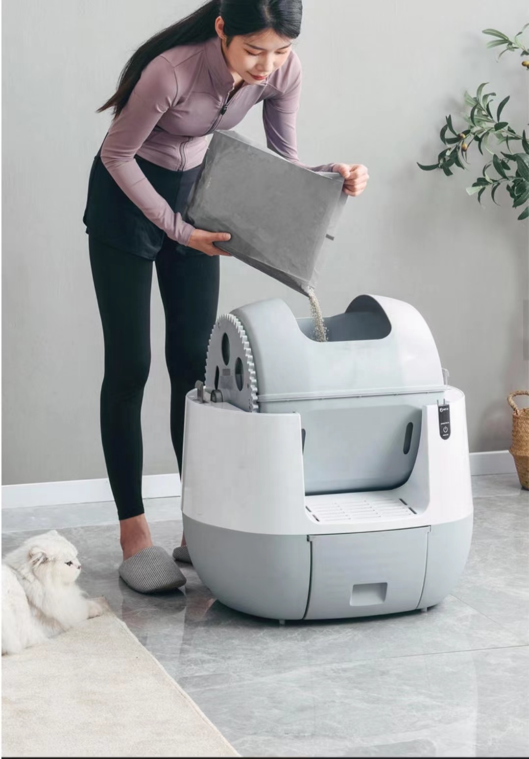 Wholesale APP control Smart Self Cleaning Cat Litter Box Automatic Fully Enclosed Cat Toilet with Anti-Pinch Sensor