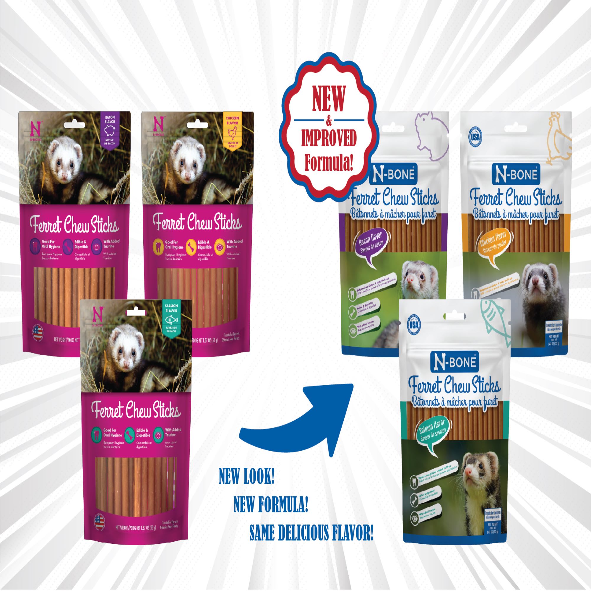 N-Bone Ferret Chicken Flavor Chew Sticks, 1.87 oz.