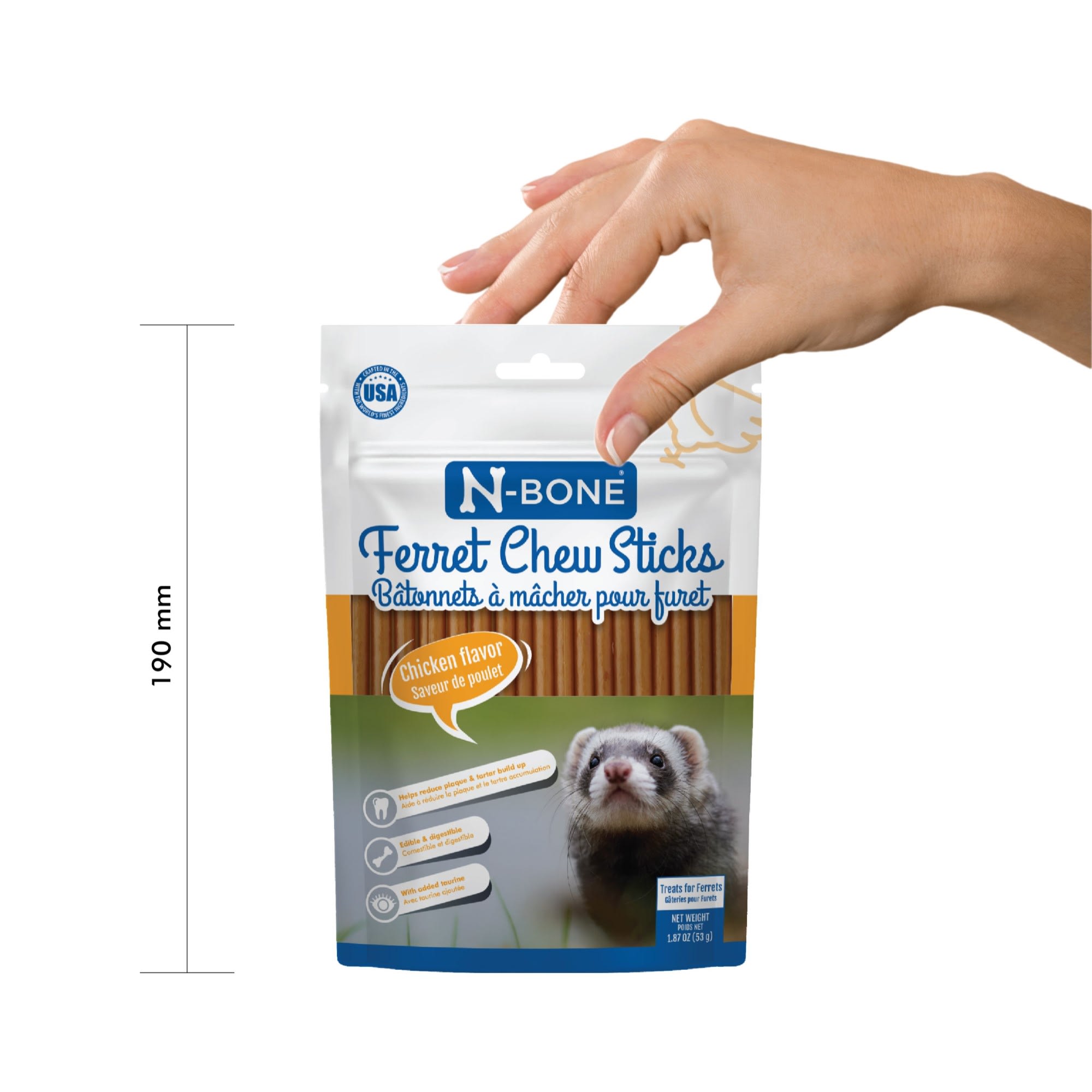 N-Bone Ferret Chicken Flavor Chew Sticks, 1.87 oz.