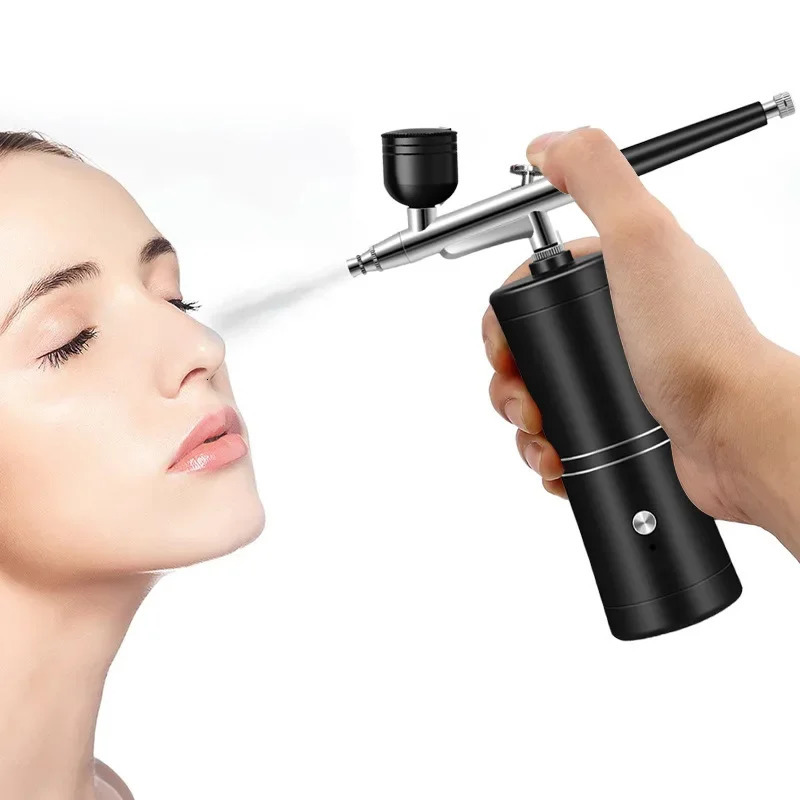 Portable Rechargeable Wireless Airbrush With Compressor Single Action Spray Gun For Face Beauty Nail Art Tattoo Craft Cake Paint y241121