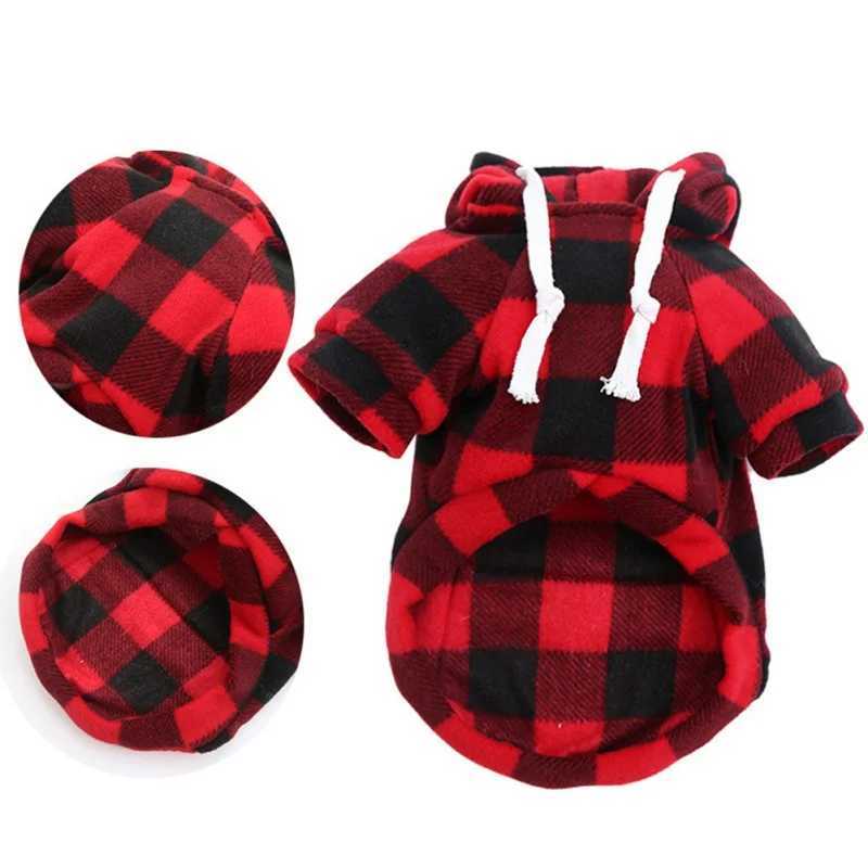 Winter Warm Dog Hoodie Pet Jacket Plaid Pocket Coat Cold Weather Dog Clothes Pet Apparel for Small Medium Large DogsXJ241125
