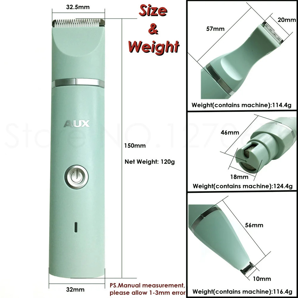 Professional Silent Cat Dog Hair Trimmer Paws Nail Grinder Animal Foot Hair Cutter Remover USB Rechargeable Pet Grooming Clipper 241125
