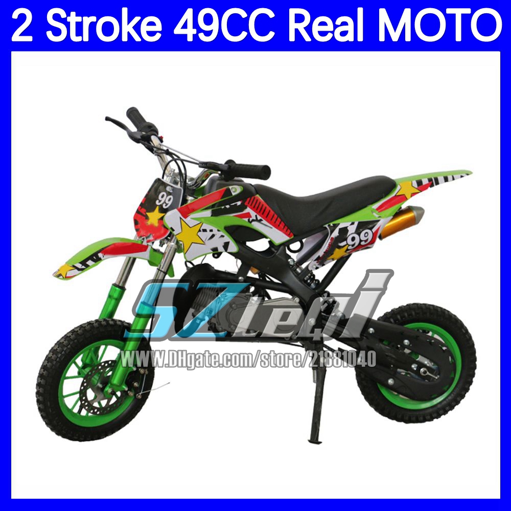 16Colors Real Mini Motorcycle Off-road Vehicle Apollo Mountain 40CC 50CC Dirt Bike Small 2 Stroke Sports Gasoline Children Racing Motorbikes Boy Girl 