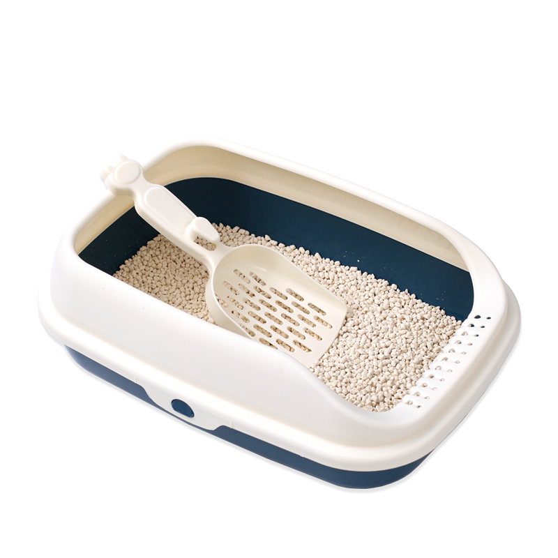 2 Spillproof easy to clean plastic cat litter box cat toilet cat supplies Semi-closed litter box
