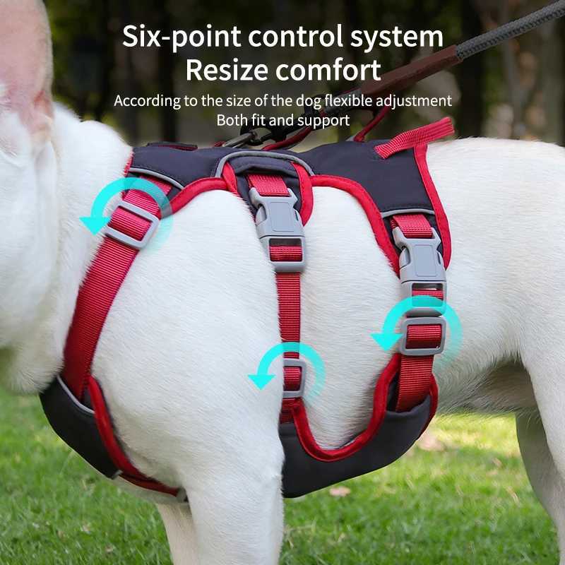 Adjustable dog harness suitable for small large dog vest reflective small dog chest strap French bulldog Husky outdoor walking lead strap X250326