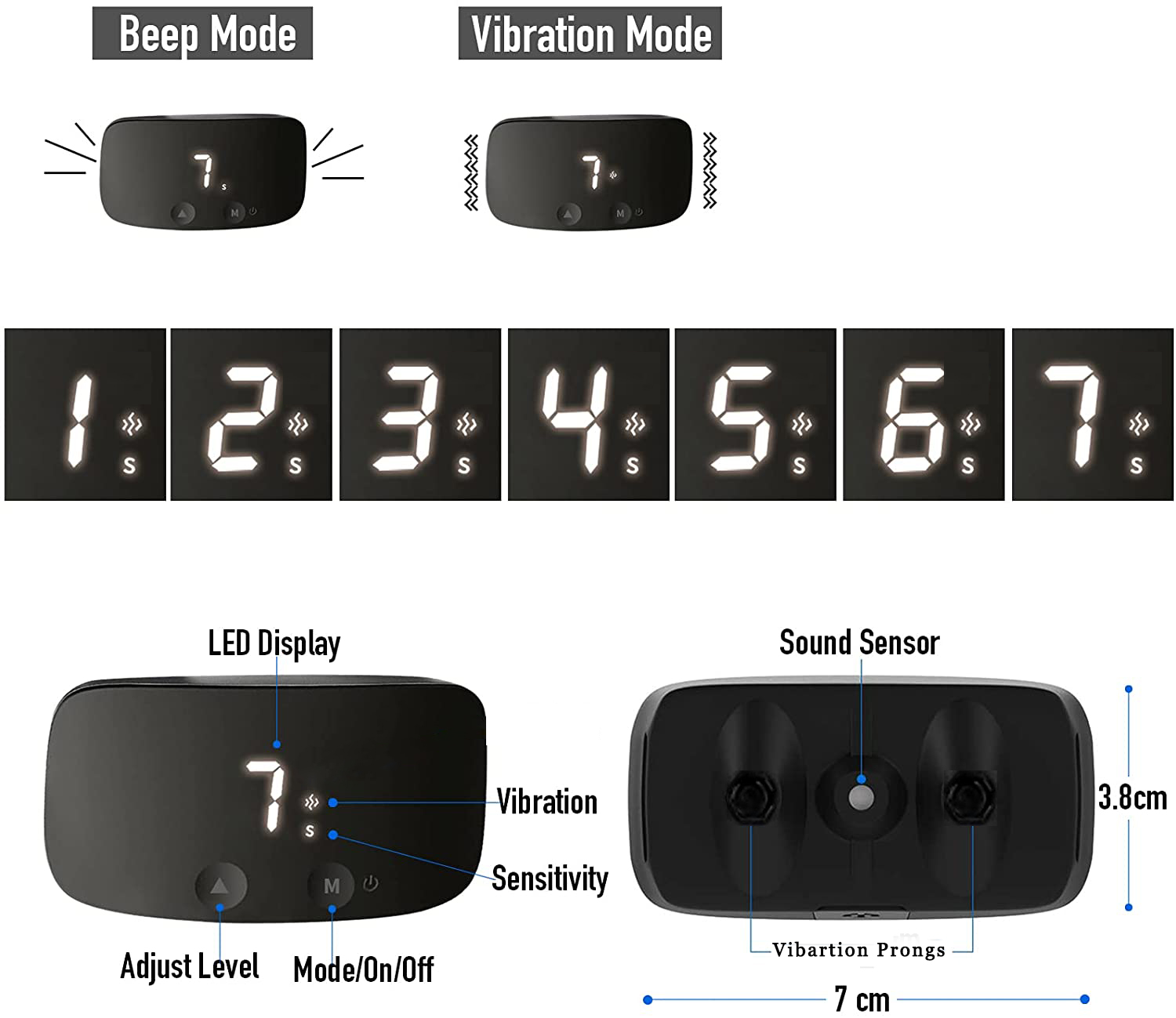 XCHO non electric shock bark stop collar dog training device 2 modes beep and vibration only for small dog anti bark collar