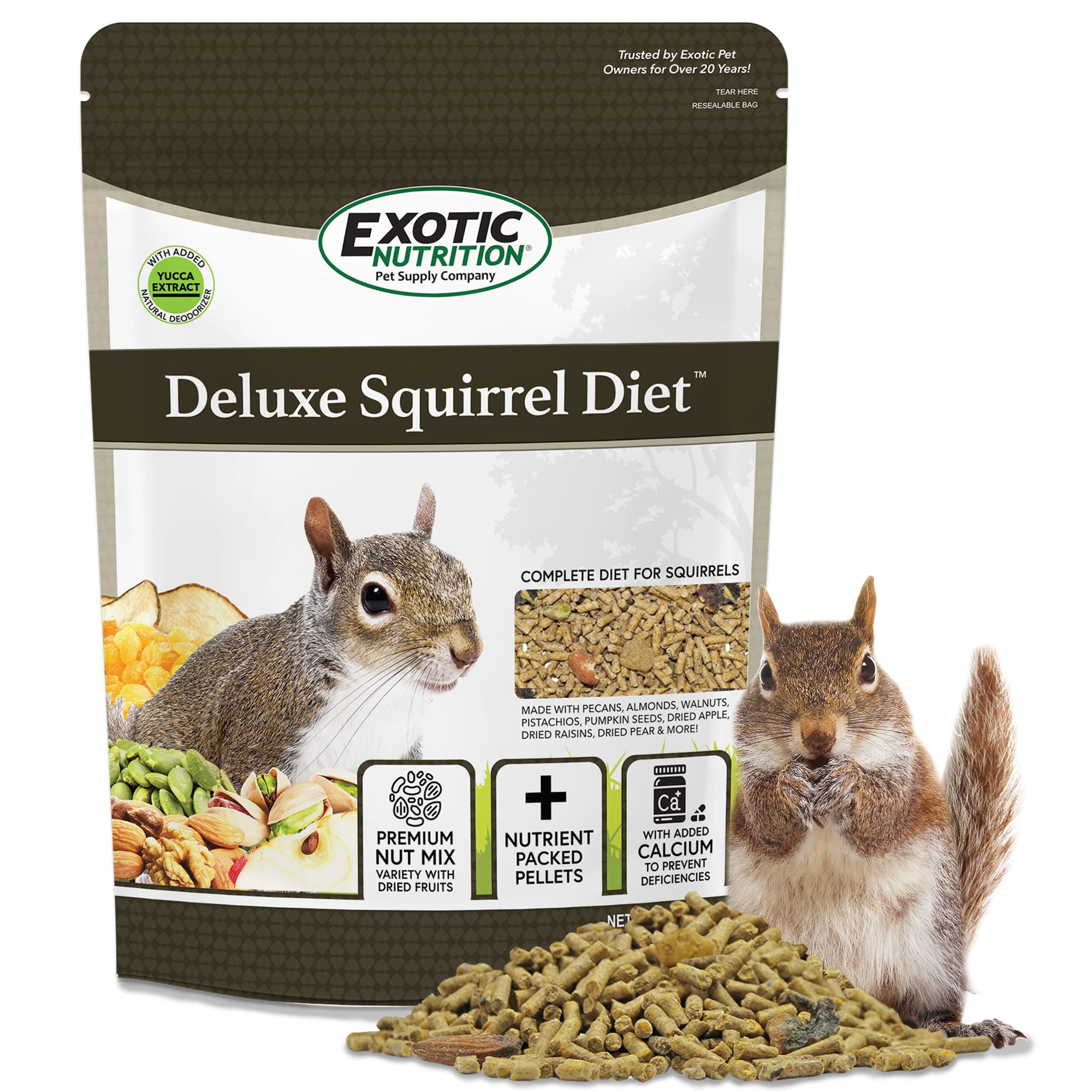Exotic Nutrition Deluxe Squirrel Diet Small Pet Food, 2 lbs.