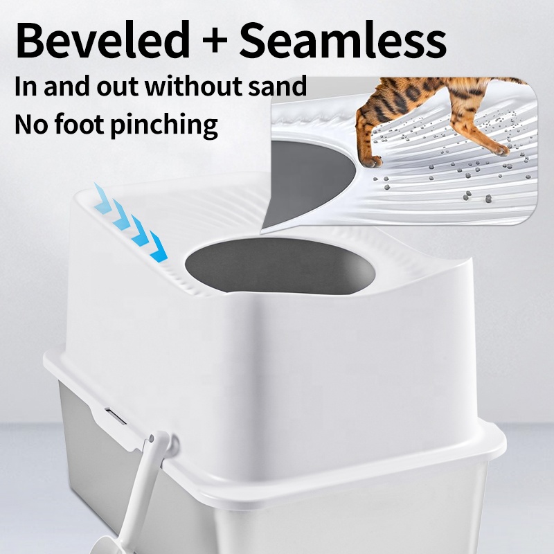 High-End Customized Stainless Steel Cat Litter Box Anti-Splash Anti-Seepage Non-Stick Bottom Easy Cleaning Multi-Cat Fat Cats No