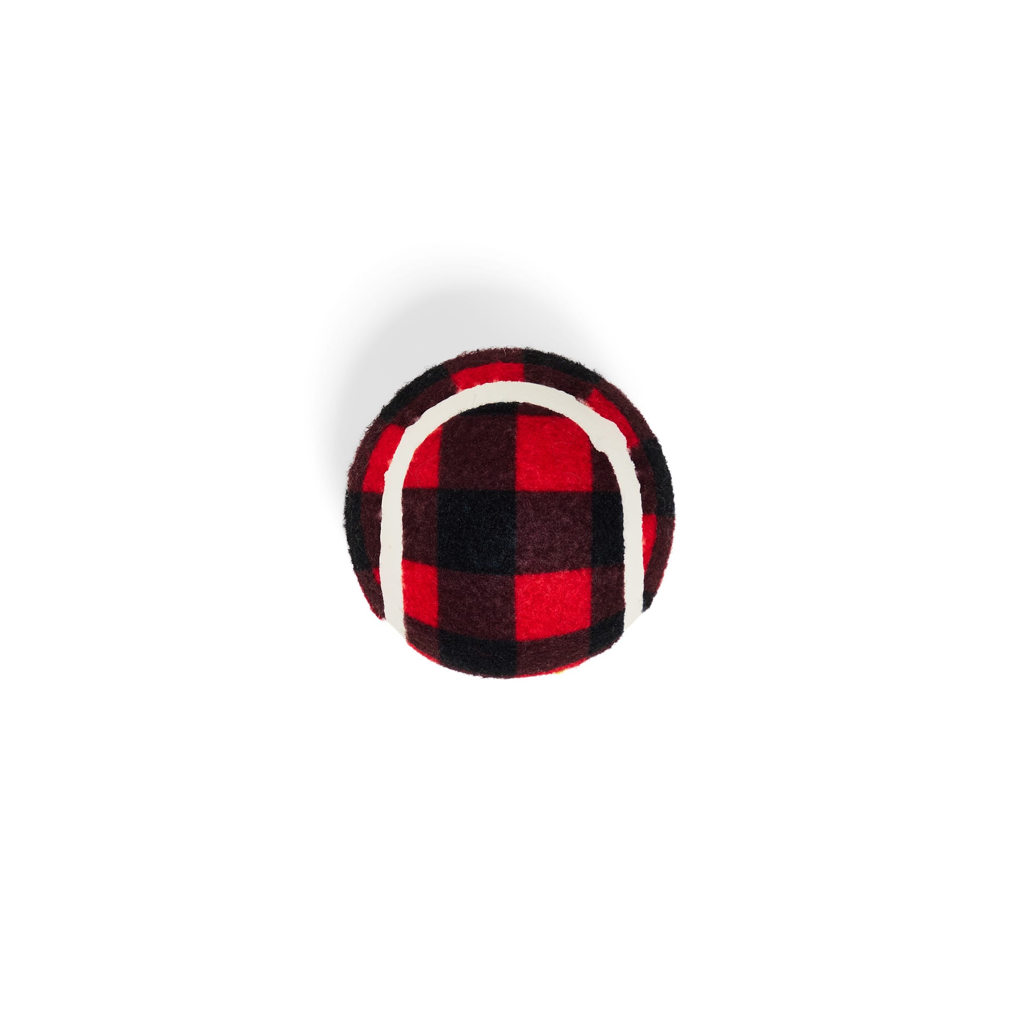 Merry Makings Buffalo Check Tennis Ball Dog Toy, Small