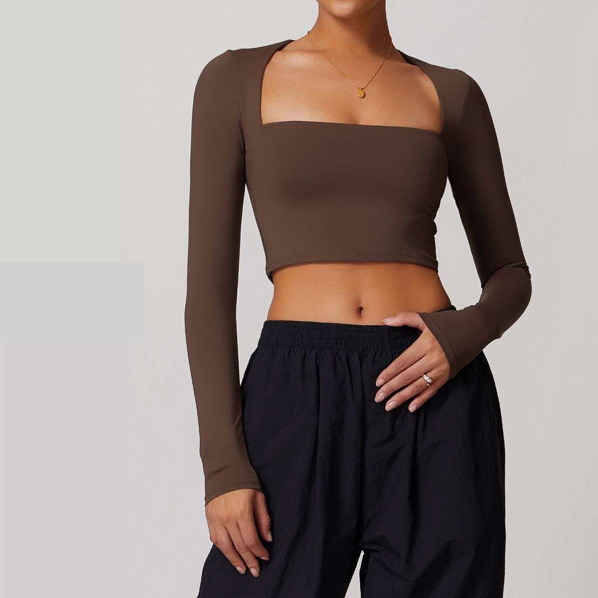 Tight Fitting Slim Waist Long Sleeved Yoga Clothes Women's Drying Beautiful Back T-shirt Sports Running Fitness Top