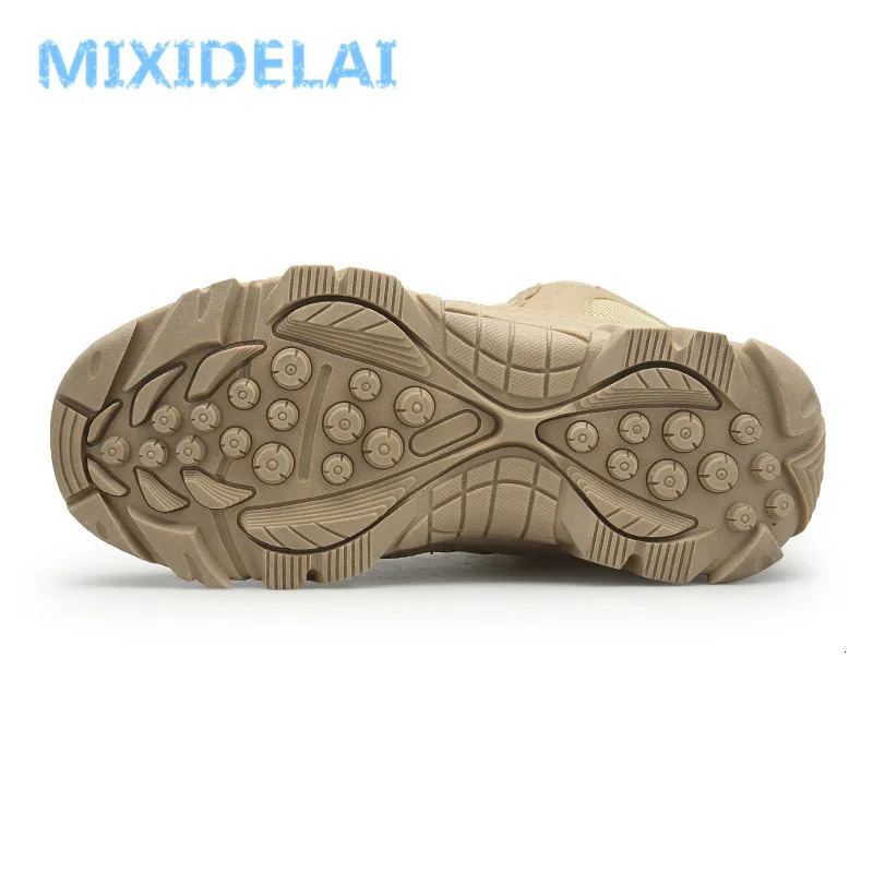 MIXIDELAI Size 39-47 Desert Tactical Mens Boots Wear-resisting Training Boots Waterproof Outdoor Hiking Men Combat Ankle Boots 241125
