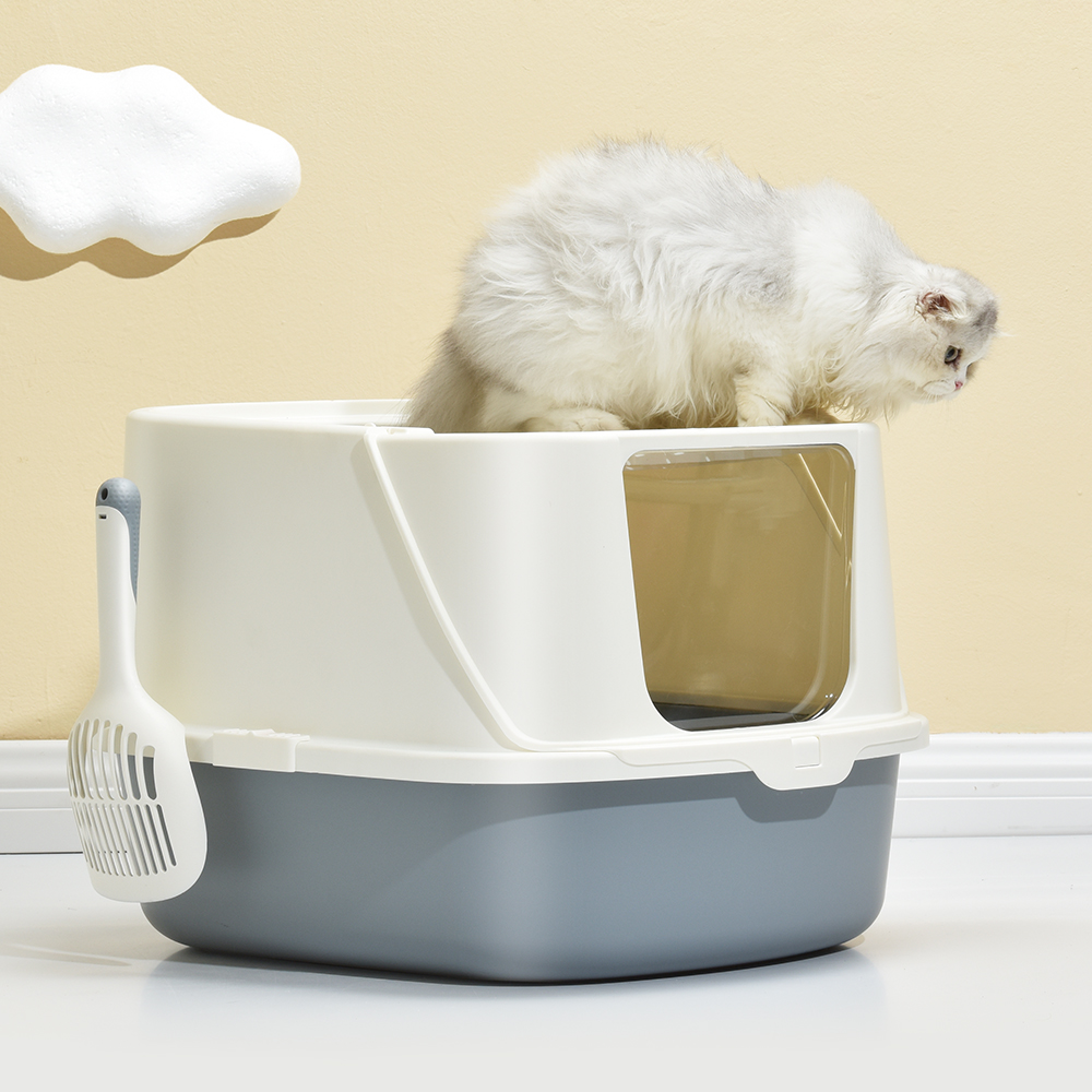 2024 Pet Self Cleaning Cat Litter Box Accessories Fully Enclosed Large Cat Litter Toilet Compact Litter Tray Box for Cats