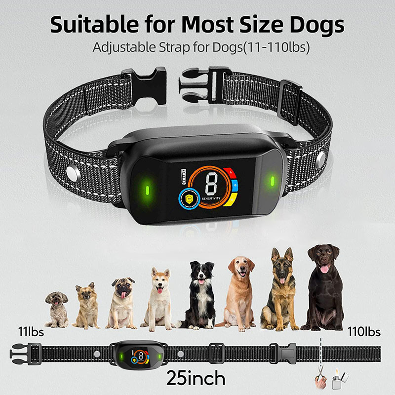 Smart Automatic Control Anti-bark Dog Bark E Collar USB Rechargeable Waterproof Led Stop Barking Dog Training Shock Collar