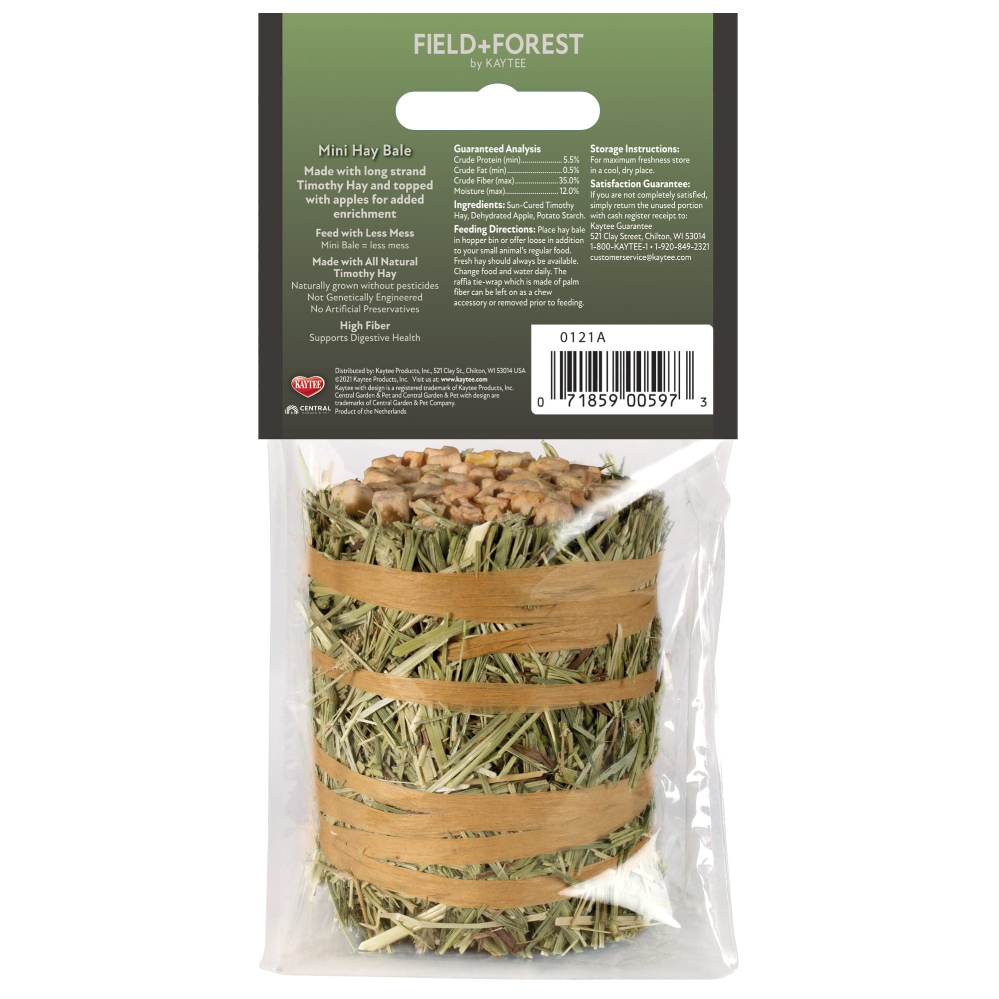 Kaytee Field+Forest Apple Mini Hay Bales, 3.5 oz.