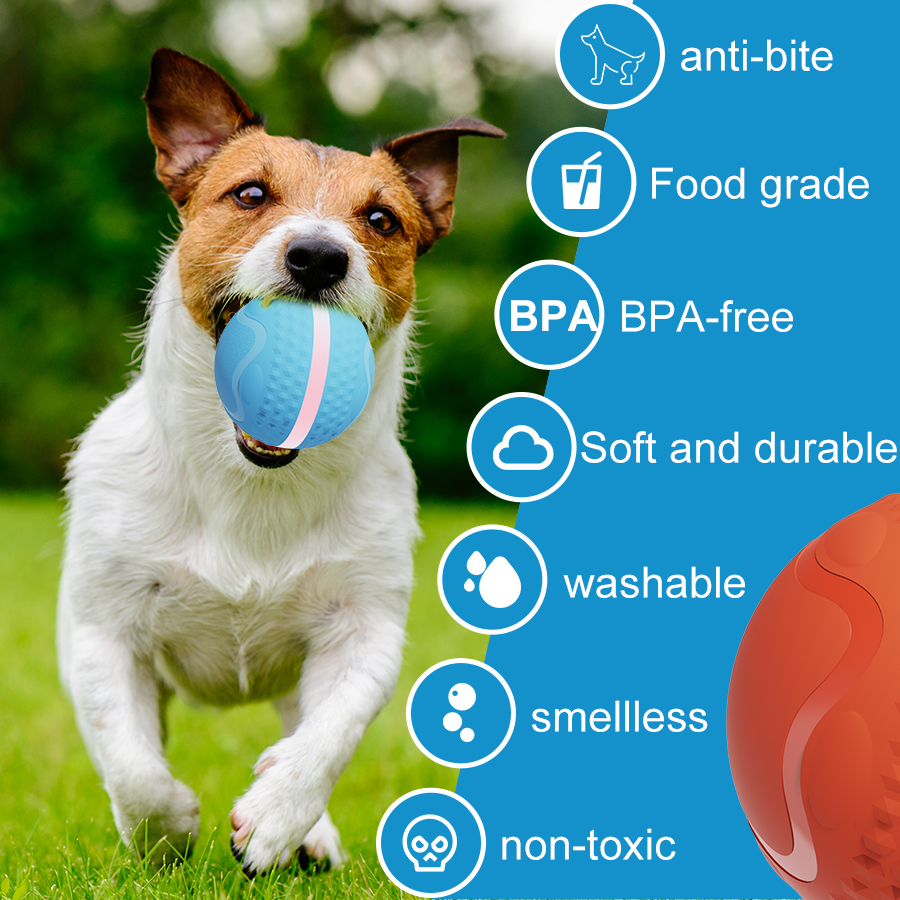 2024 Rechargeable LED Flash Light Automatic Rolling Ball Motion Activated Dog & Cat Interactive Movement Toy