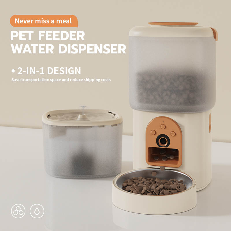 2 In 1 Smart Food And Water Feeder Camera Intelligent Electric Dog Cat Water Fountain Dispenser Wifi Automatic Pet Food Feeder