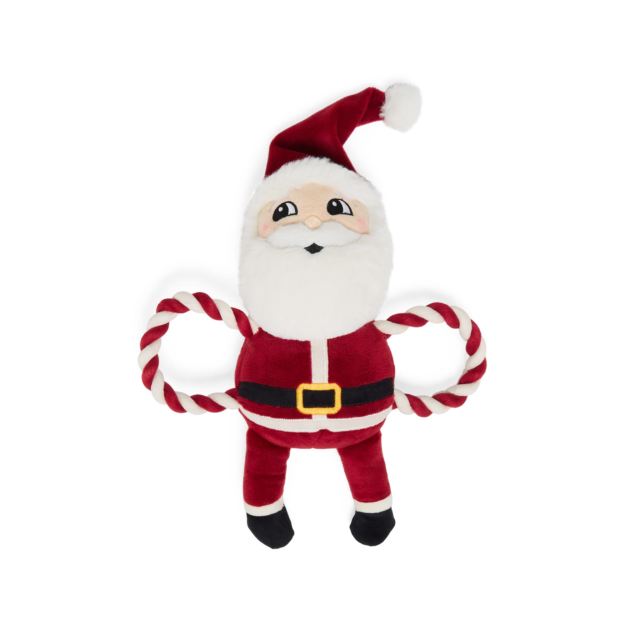 Merry Makings Plush Rope Santa Dog Toy, Large