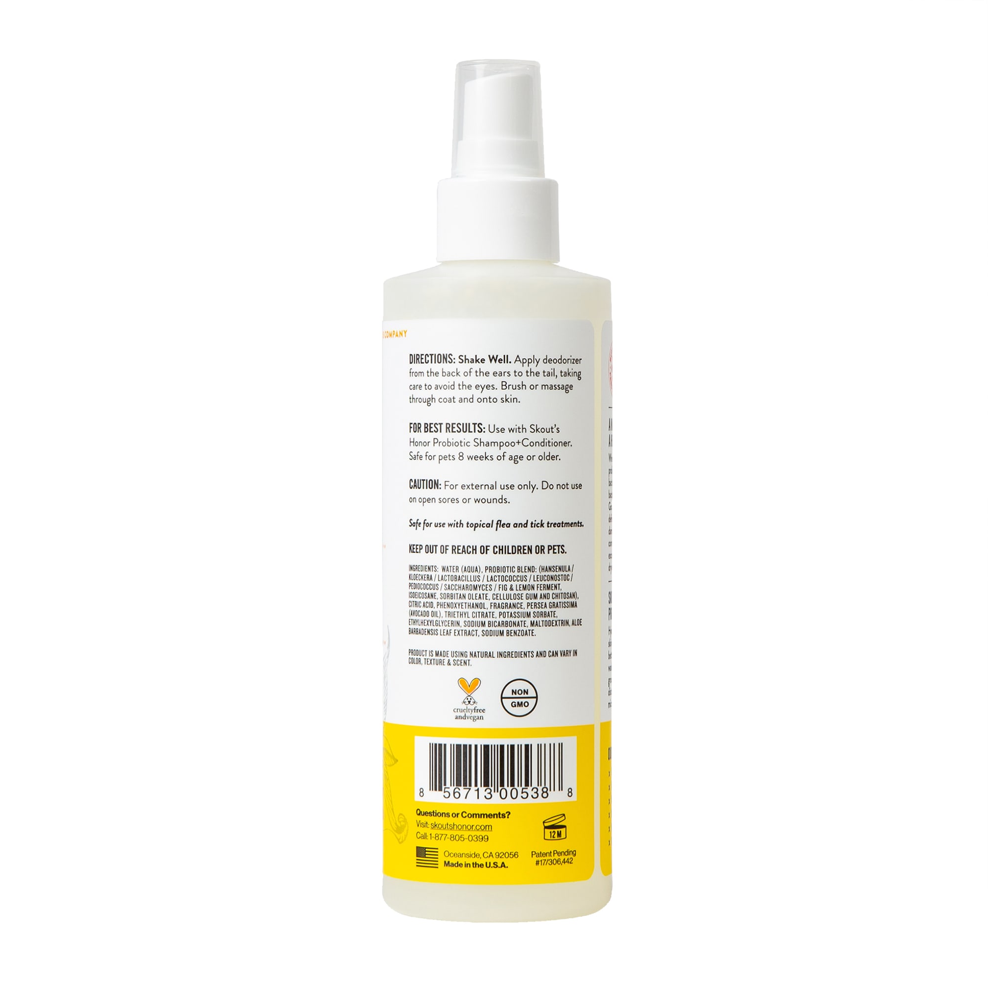 Skout's Honor Probiotic Daily Use Deodorizer Honeysuckle for Dogs, 8 fl. oz.