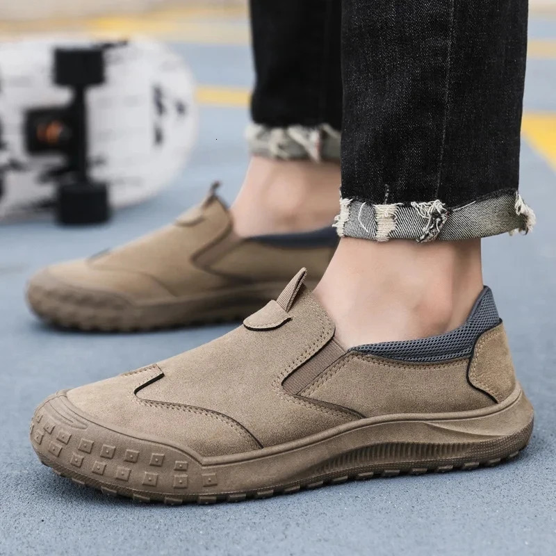 2024 Spring Mens Shoes Breathable Work Safety Shoes Trendy Versatile Non-slip Sports Comfortable Eva Insoles Rubber Upper 241125