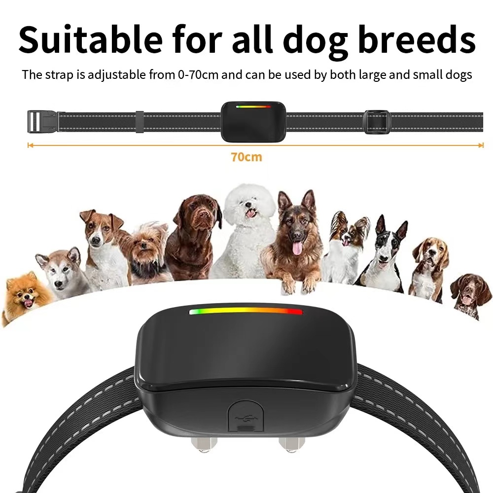 Sustainable Rechargeable Outdoor Dog Training Equipment Waterproof Automatic Anti-Bark Collar Dogs Cats Custom Colors-Made