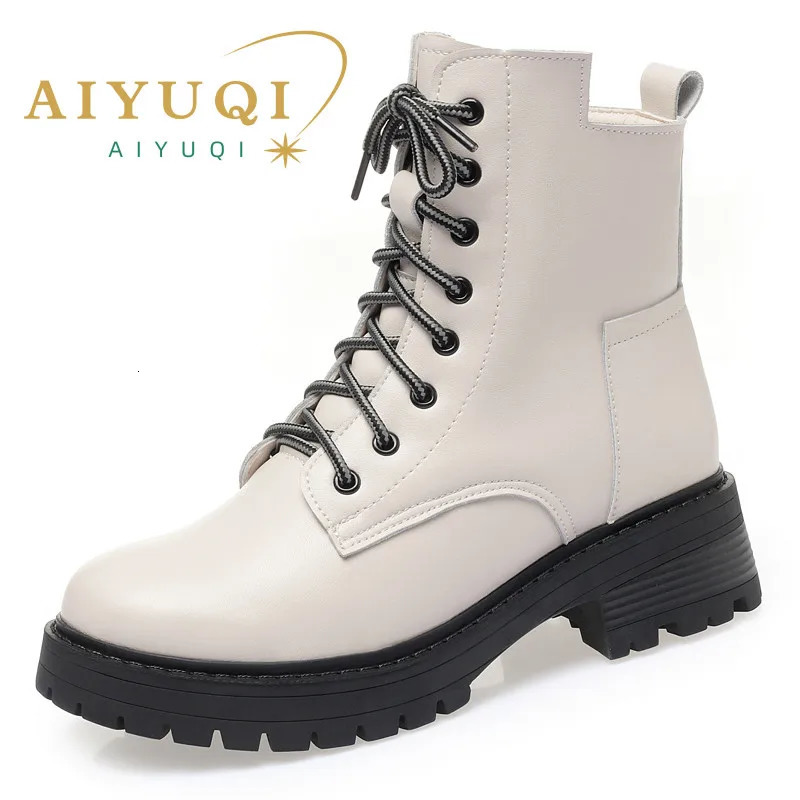 AIYUQI Boots female winter Large Size drop Non-slip Womens Snow Boots Genuine Leather Warm Women Ankle Boots 241125