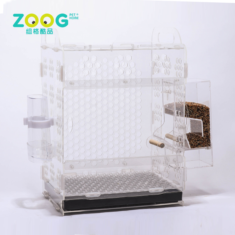 Fashion design rectangle clear pet container best bird cages