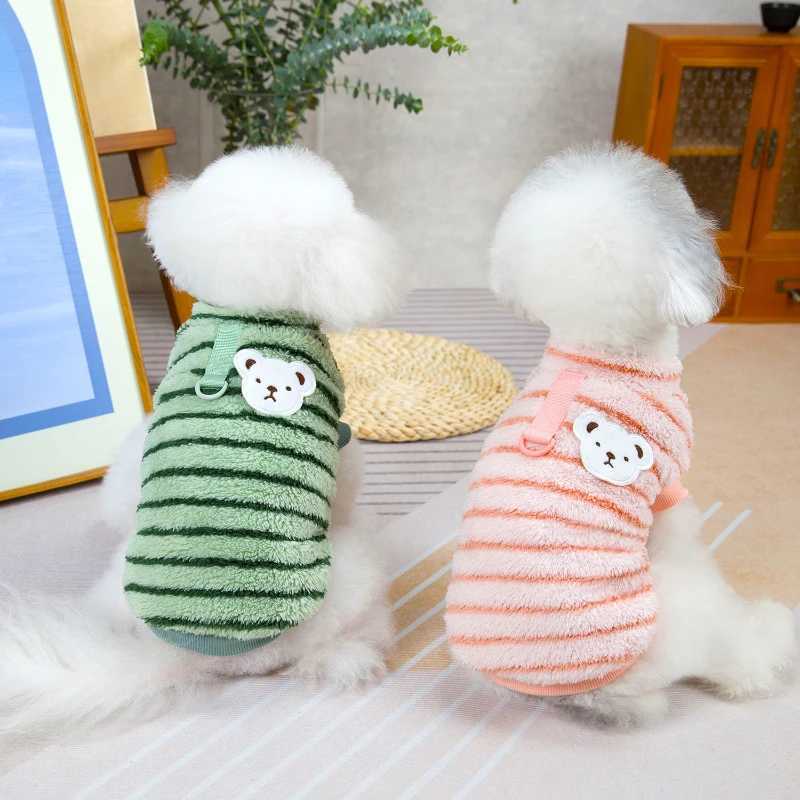 Stripe Dog Clothes Warm Pet Clothes Soft Fleece Puppy Shirt Chihuahua Clothing Dogs Outfit Apparel Coats Poodle Shih Tzu ClothesXJ241125