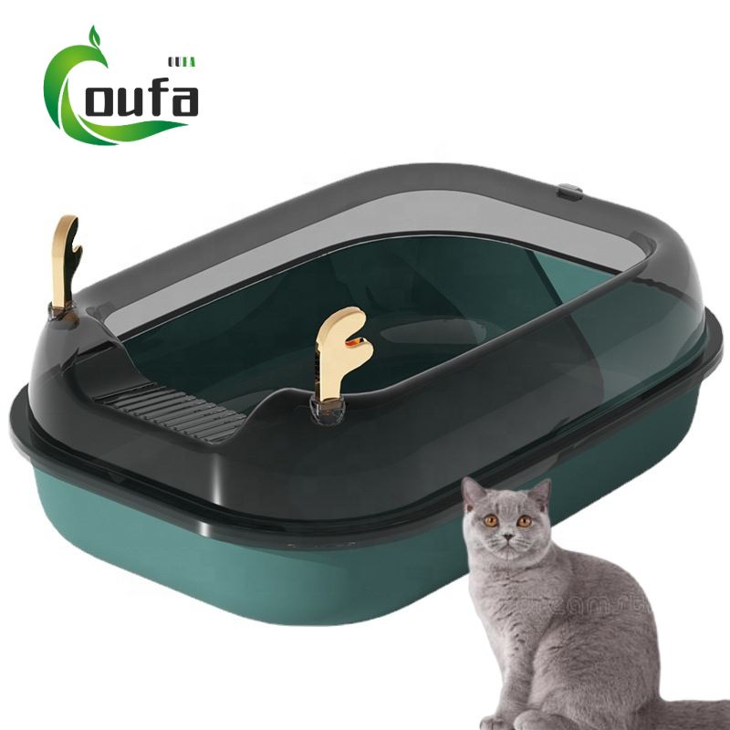 OF Best Sale High Quality Detachable PP Plastic Cat Tray Cat Toilet Litter Box For Cats