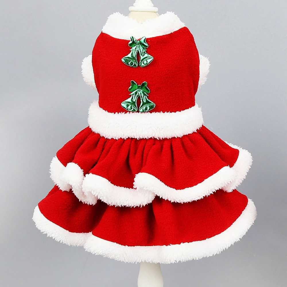 Christmas Coat Dog Clothes Dog Dress Xmas Dress Red Skirt Pets Cat Warm Dress Bow Skirt for Poodle Yorkie Chihuahua Clothes CatXJ241125