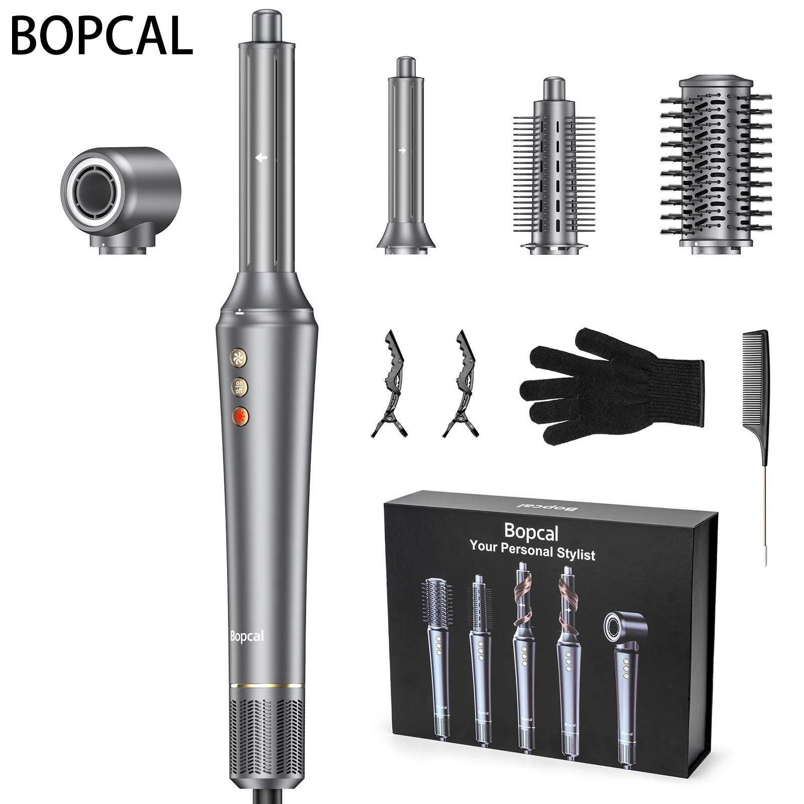 Bopcal 5-in-1 hair dryer hot air comb electric curling iron 1200W high-speed hair dryer multifunctional styling tool hair dryer W241125