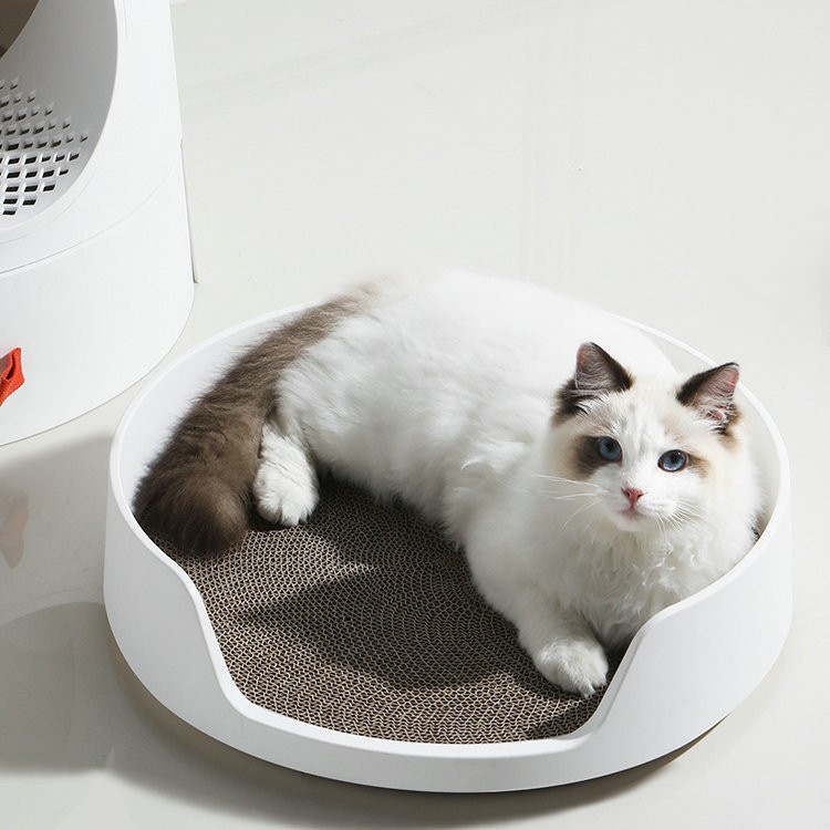 Luxury Cat Toilet Litter Box With Cat Nest Large Semi-enclosed Litter Box Clean Up Products for Cats