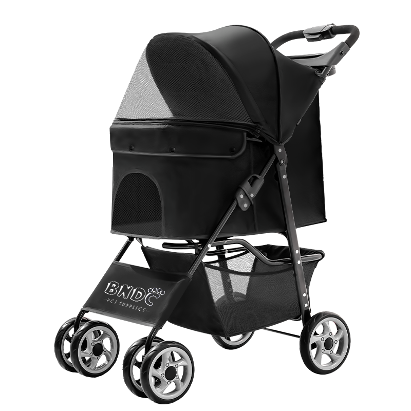 cheap pet stroller for cat and dog outdoor walking One-Hand easy Fold trolley