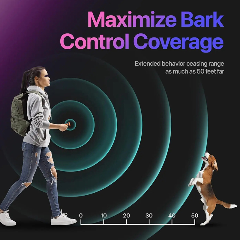 50 Feet Range Ultrasonic Anti-Barking Device for Dogs Dog Barking Control Repeller with Flashlight Bark Deterrents