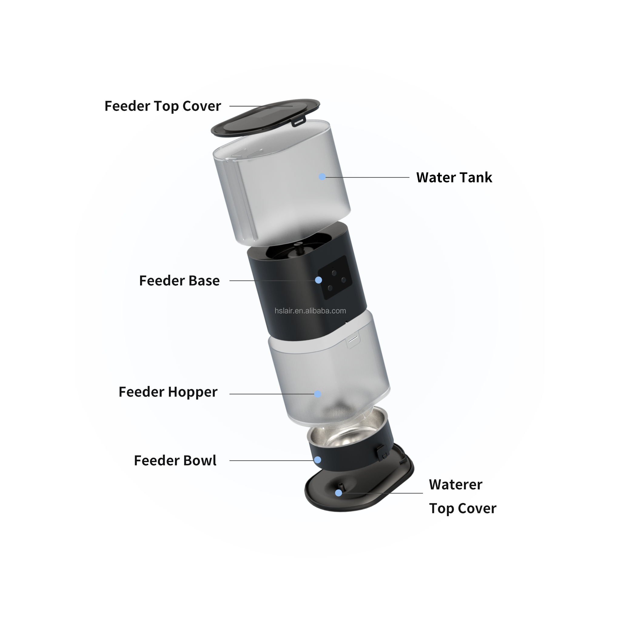 Pet Feeder Large Capacity Automatic 2 In 1 Design Pet Feeder Portable