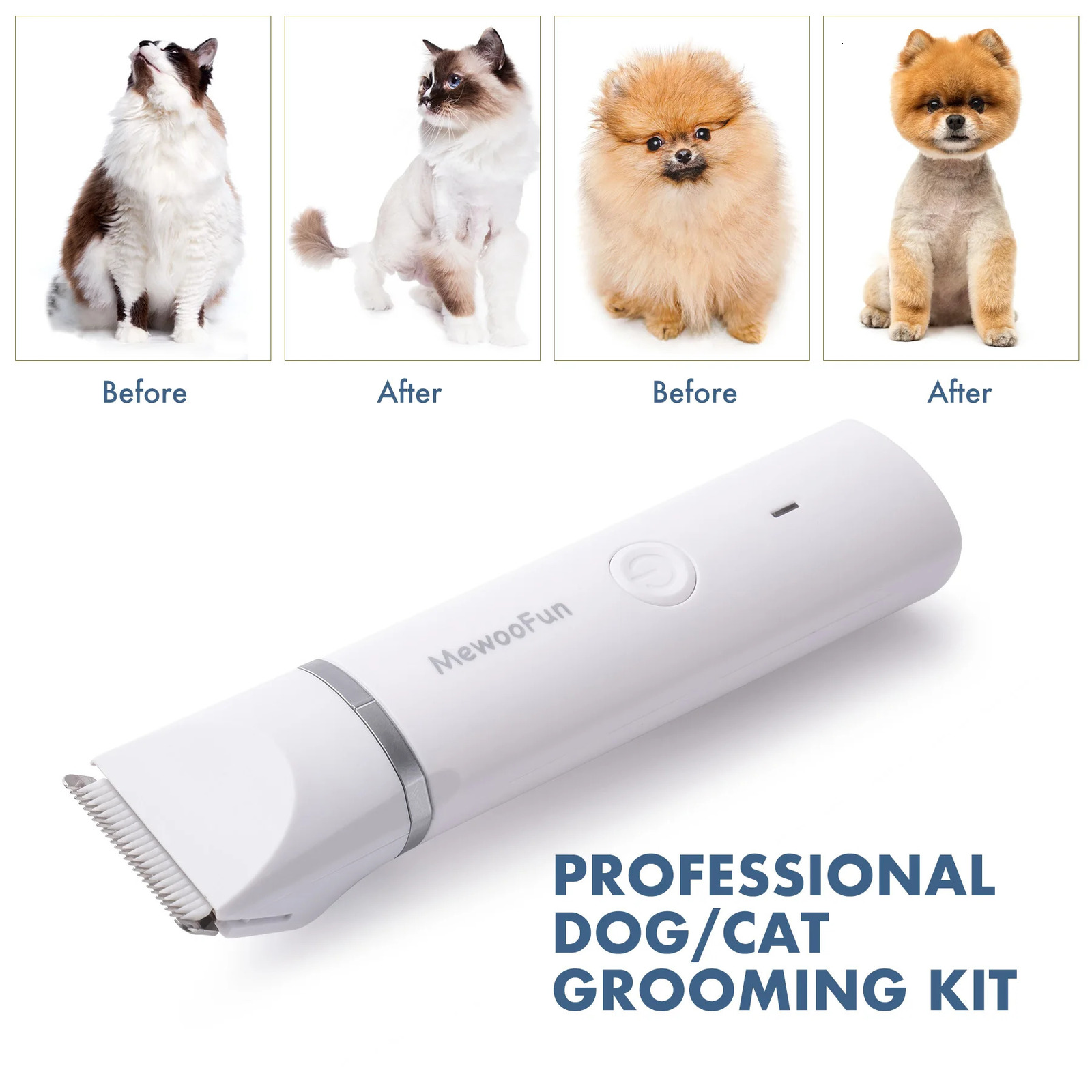 Mewoofun 4 in 1 Pet Electric Hair Clipper with 4 Blades Grooming Trimmer Nail Grinder Professional Recharge Haircut For Dogs Cat 241125
