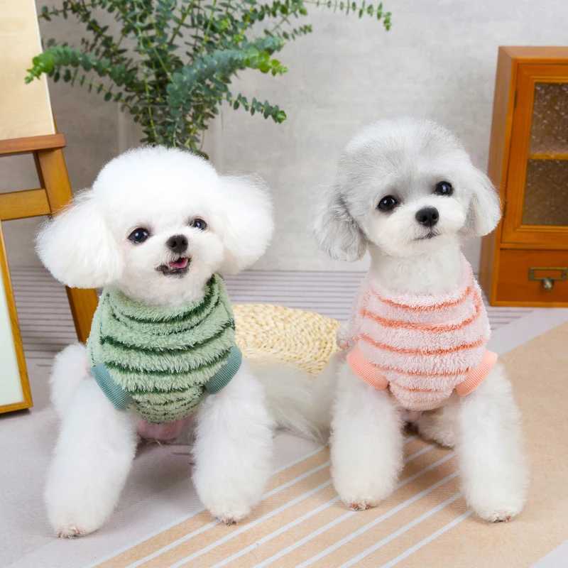 Stripe Dog Clothes Warm Pet Clothes Soft Fleece Puppy Shirt Chihuahua Clothing Dogs Outfit Apparel Coats Poodle Shih Tzu ClothesXJ241125