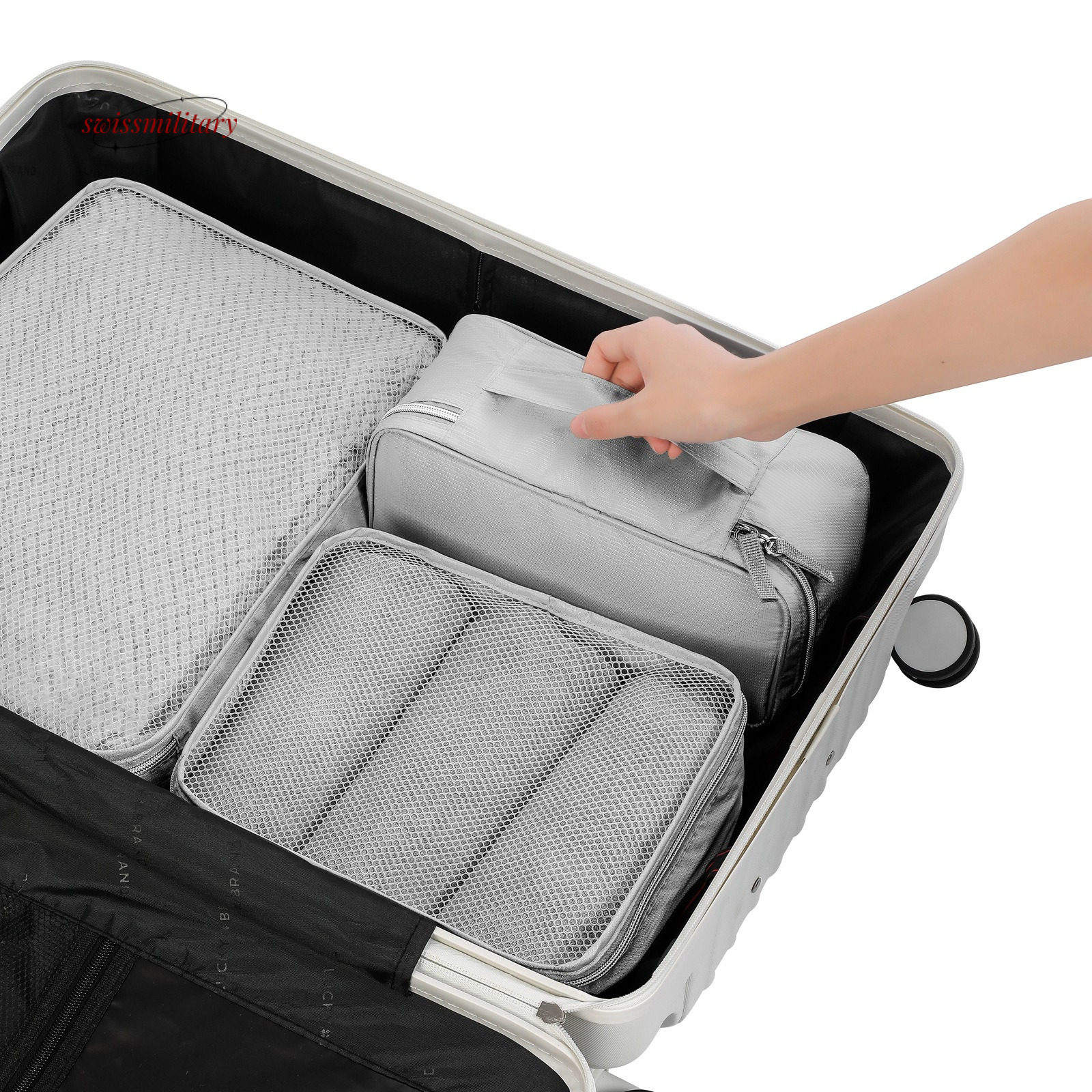 2024 Large capacity underwear for travel, portable, waterproof, hand-held bra, organizing business underwear, socks storage bag #12swissmilitary