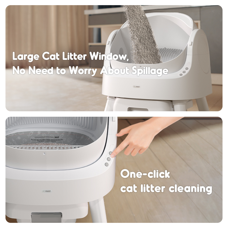 Petpivot Hot Selling Open-Top design Self-cleaning Cat Litter Box for Large Cats