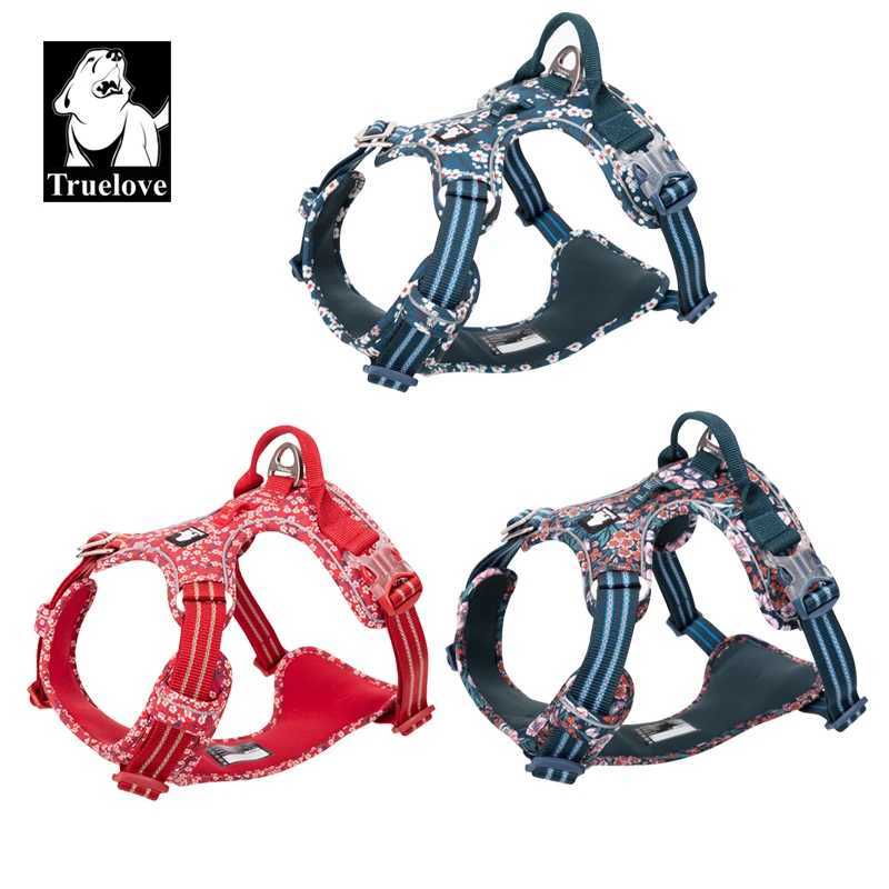 Truelove Pet Harness Flower Pullless Cotton Fabric Breathable Reflective Soft Cat Mini Walk Run TLH5655 X241125