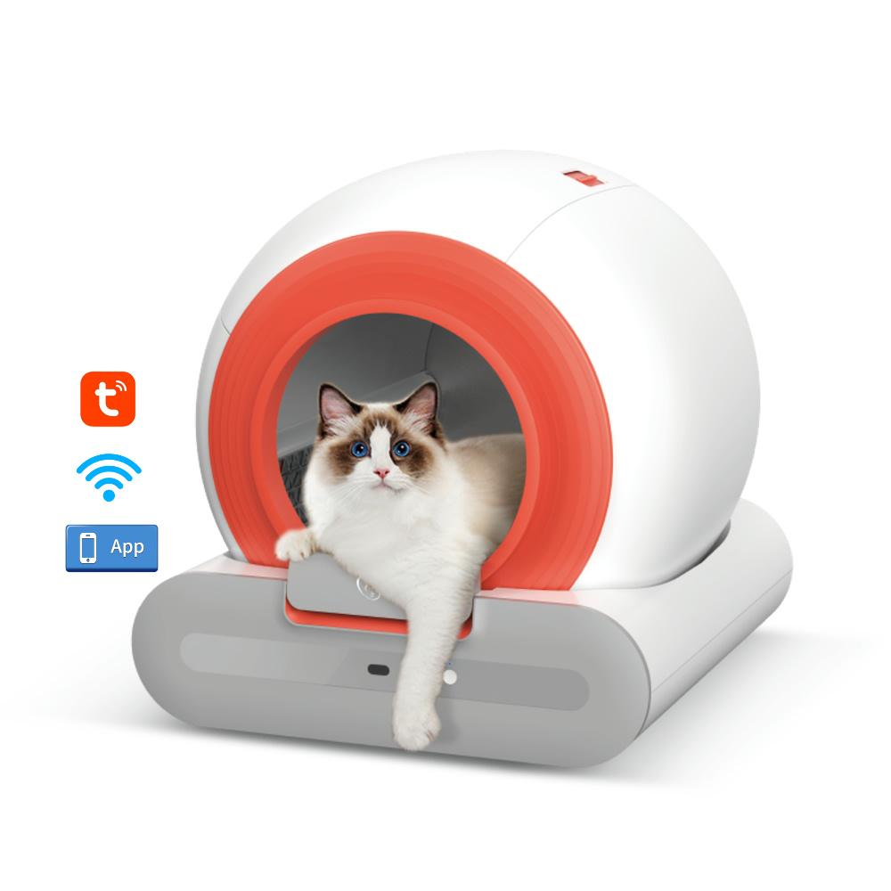 Q-Clean Wi-Fi App Controlled Smart Automatic Cat Litter Box ABS Plastic with Accessories for Small Animals