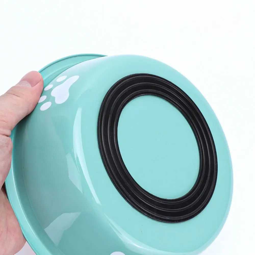 1 PCS Non-slip Stainless Steel Dog Bowl Large Capacity Pet Feeding Bowl Creative Cat Paw Pattern Water BowlXJ241125