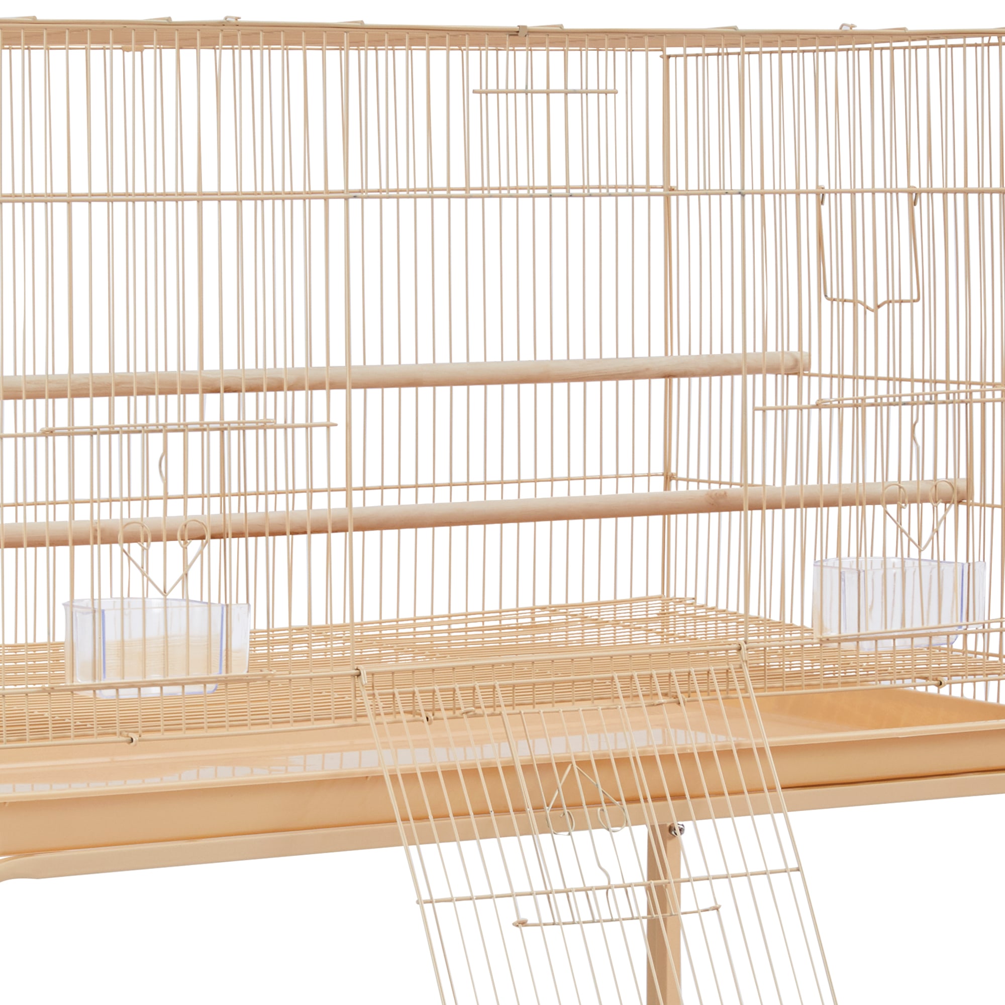 Topeakmart Almond 47" Flight Cage with Slide-Out Tray and Rolling Detachable Stand for Birds