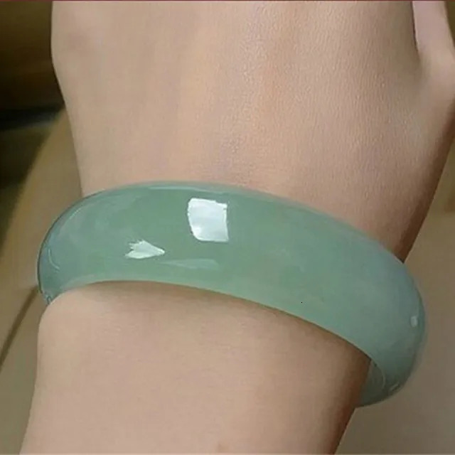 100% real green jade bangles natural handmade bracelets floating flower emerald ladies bracelet jade gift Bangles Lady PartyGift 241125