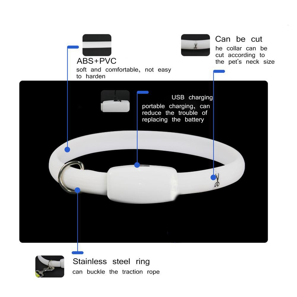 LED Pet Collars USB Rechargeable Glow Dog Collars Multi-color Luminous Necklace With Flashing Lights Electronic Pet Supplies