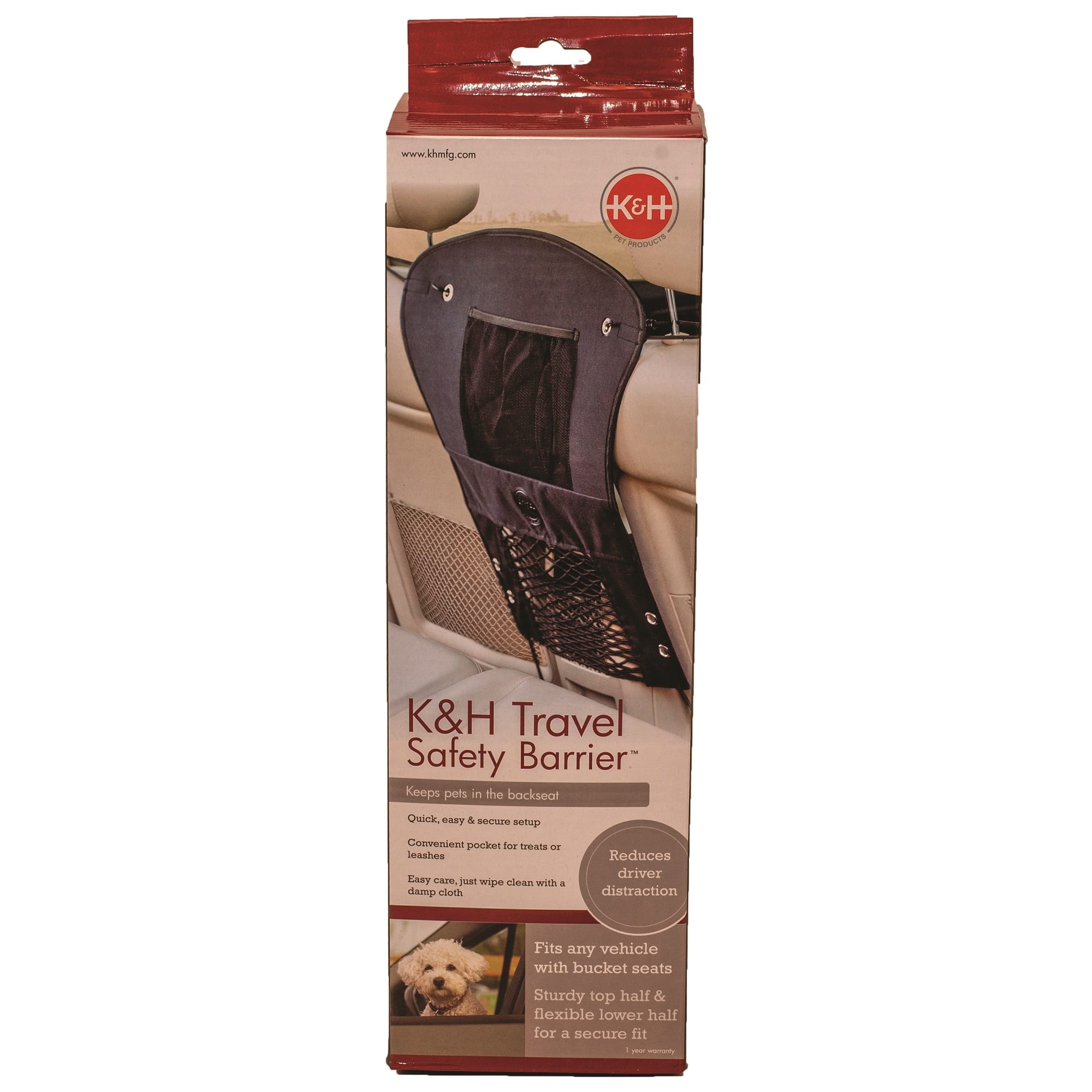 K&H Travel Safety Black Barrier for Pets, 23" L X 24" W