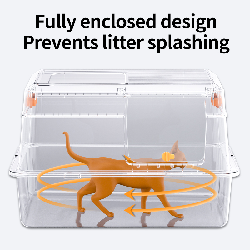 Oversized Hedge Anti-Splash Fully Enclosed Cat Litter Box Stainless Steel EVA Double-Layer Non-Stick Bottom Easy Clean No Spill